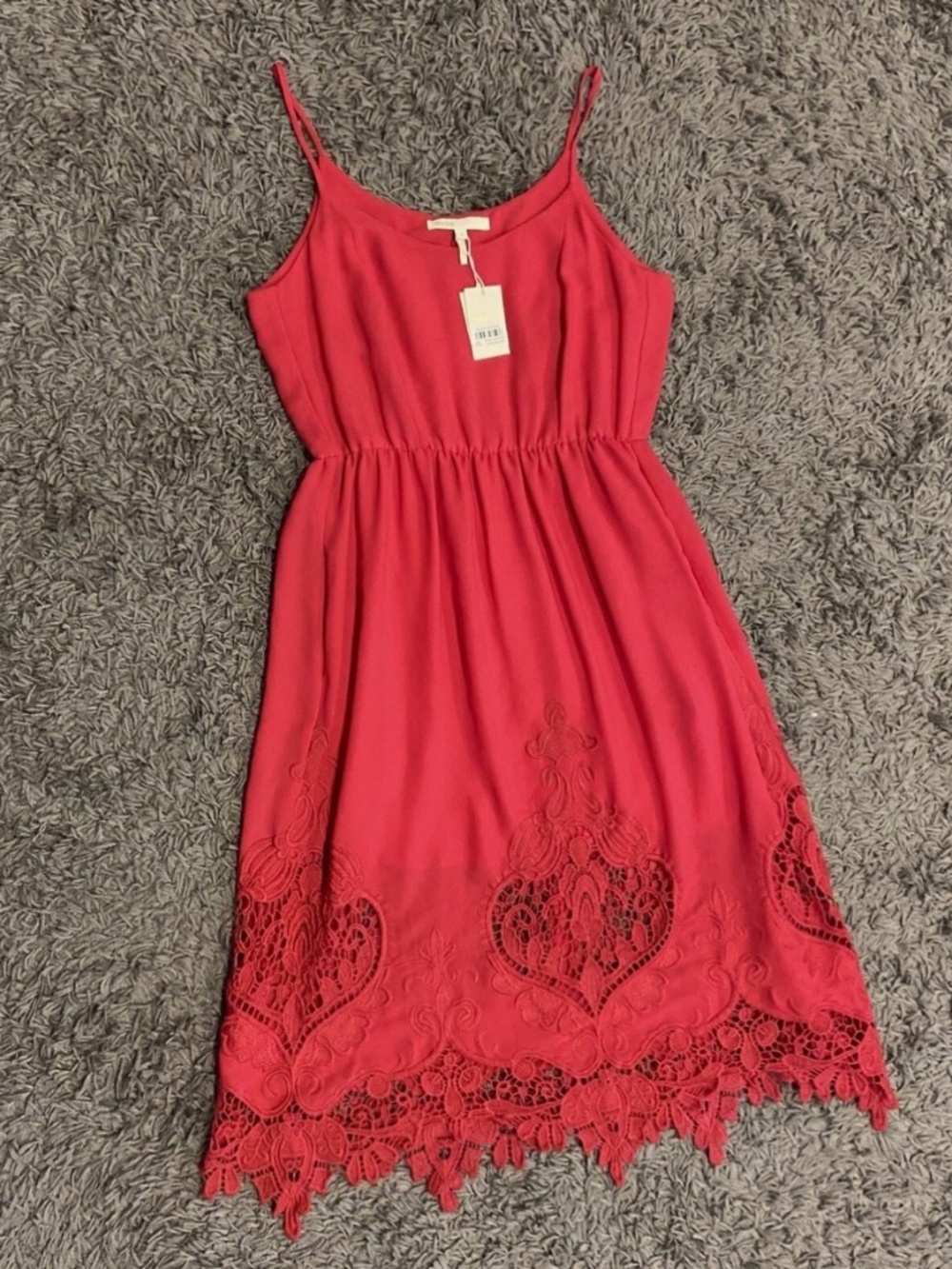 Maje Rayai Embroidered Midi Dress in Fuchsia Pink - Size 3 (US L / 8-10)